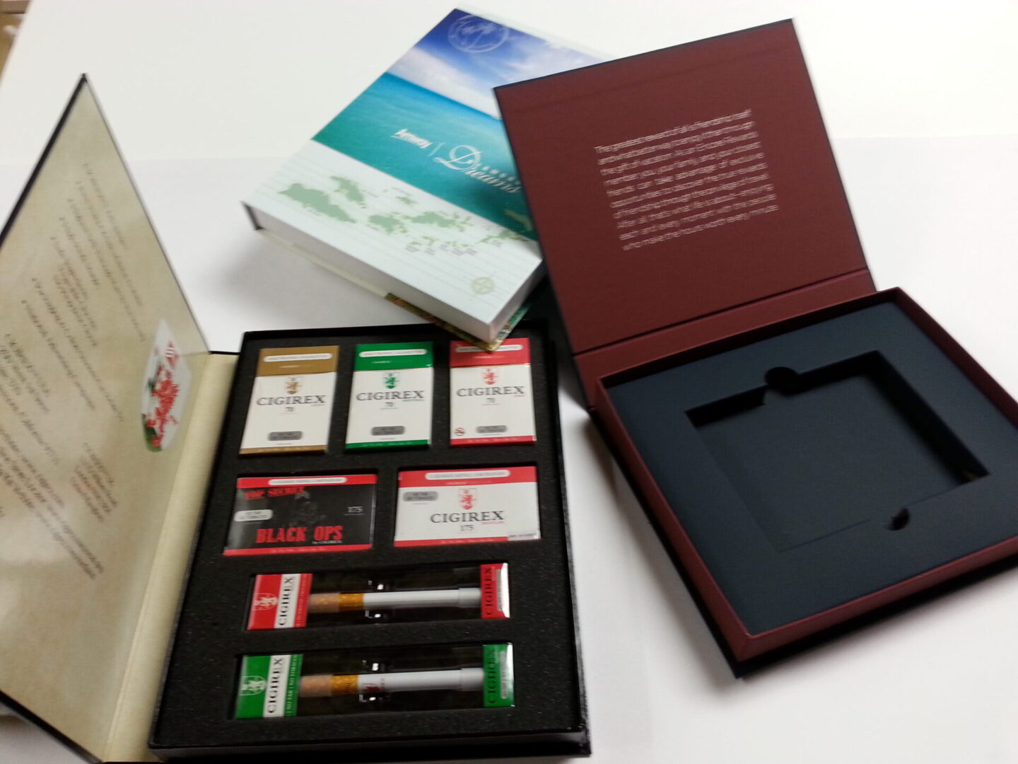 packaging samples for cigarettes